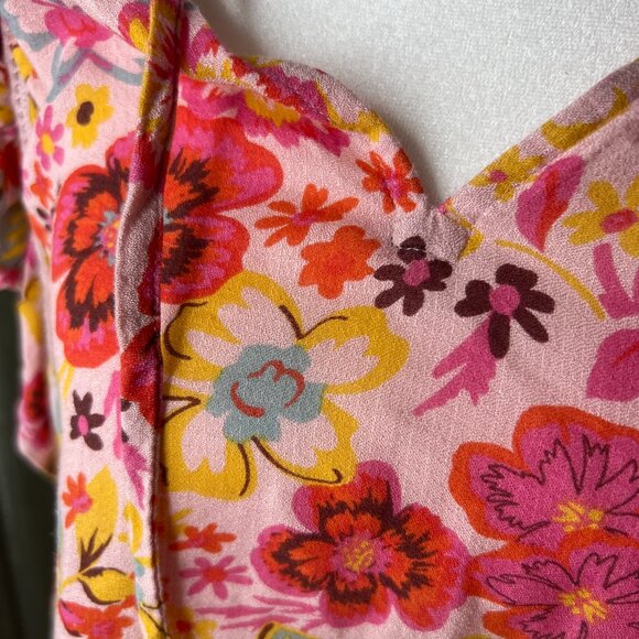 Lucky Brand Medium Women's Floral Tank Top with Tie - Picture 6 of 8